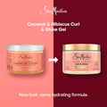 SheaMoisture Coconut & Hibiscus Curling Gel Souffle Cream Gel Agave Flaxseed Coconut Oil 340g