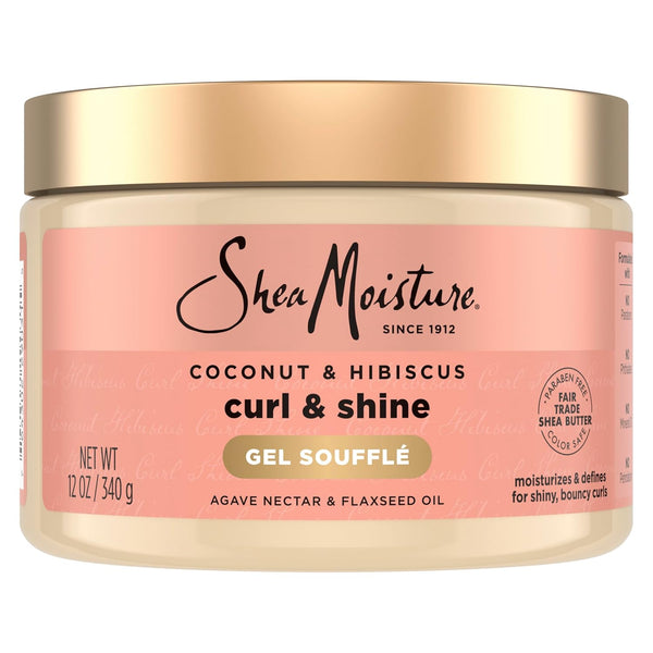 SheaMoisture Coconut & Hibiscus Curling Gel Souffle Cream Gel Agave Flaxseed Coconut Oil 340g