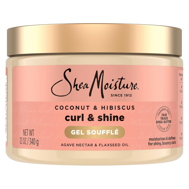 SheaMoisture Coconut & Hibiscus Curling Gel Souffle Cream Gel Agave Flaxseed Coconut Oil 340g