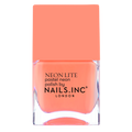 Nails.INC Neon Lite Brighton Grove Coral Neon Pastel Nail Polish, Longwear Formula