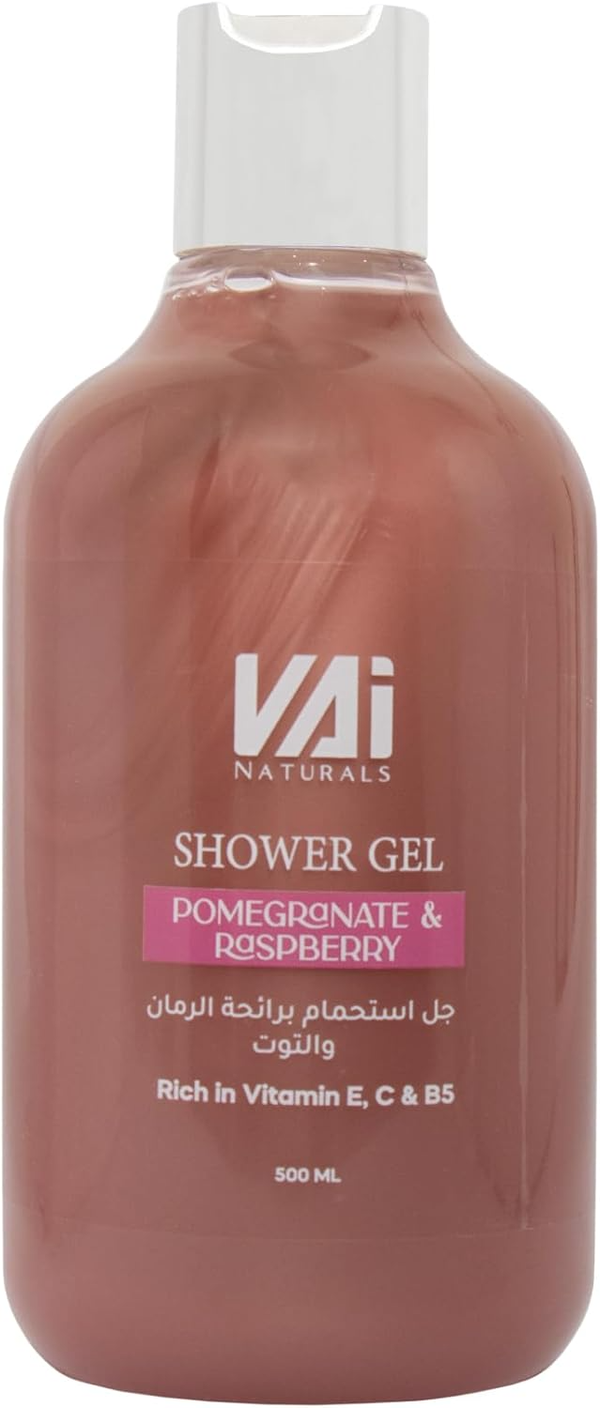 VAI Naturals Pomegranate & Raspberry Shower Gel Refreshing Scent 500ml