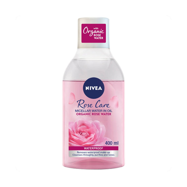 NIVEA Micellar Rose Water Bi-Phase Makeup Remover, All Skin Types, 400 ml