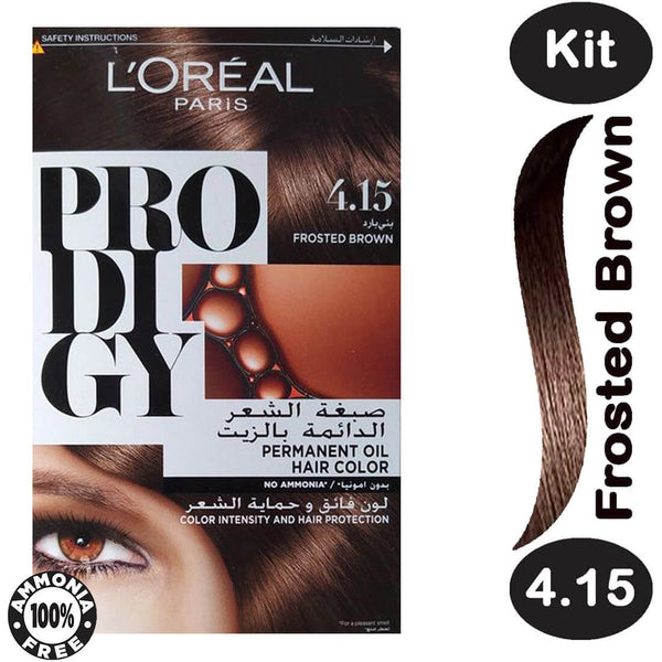 L'Oreal Paris Prodigy Hair Color Cream Micro-Oil Technology Frosted Brown 4.15