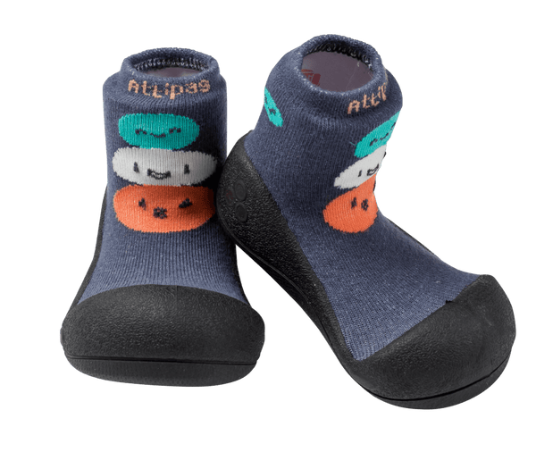 Attipas Bean Shoe Socks Flexible Lightweight Non-Slip Navy Size L