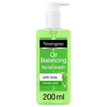 Neutrogena Oil Balancing Face Wash Gel Cleanser with Lime and Aloe Vera for Oily Skin 200ml