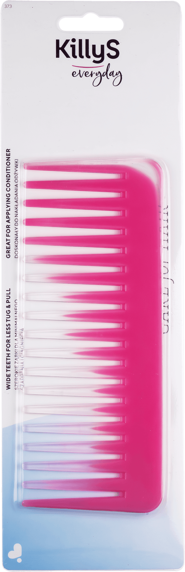 KillyS Detangling Comb Wide-Tooth Transparent/Pink