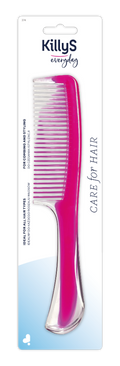 KillyS Detangling Comb Transparent and Pink With Handle