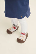 Attipas Shoe Socks Zoo Fox Print Flexible Non-Slip Baby Shoes Brown Size L