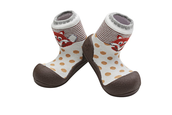Attipas Shoe Socks Zoo Flexible Breathable Non-Slip Fox Brown XL