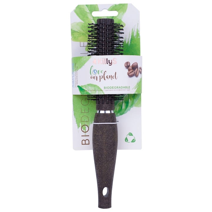 KillyS Biodegradable Coffee Grounds Hairbrush, Oval Modeling Brush for Wet and Dry Hair