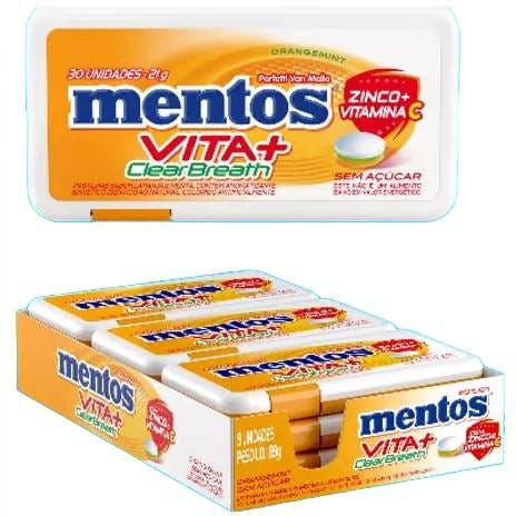 Mentos Clear Breath Vita+ Orange Lozenges, Sugar-Free, 30 Pieces