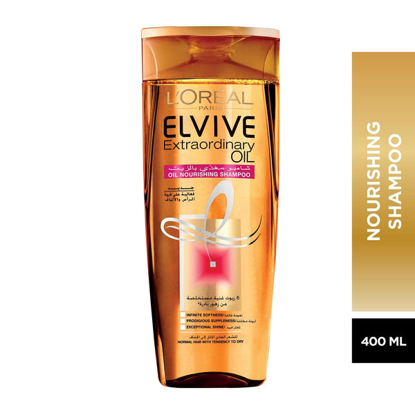 L'Oreal Paris Elvive Extraordinary Oil Shampoo Liquid Argan Oil Normal to Dry Hair 400 ml