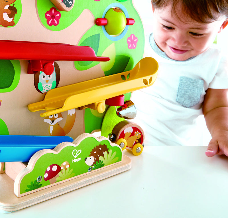 Hape Nutty Squirrel Railway Rolling Ramp Toy with Spinning Bird and Ladybird Track