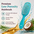 KillyS Hairbrush for Low-Porosity Hair, Coconut Oil Infused, Gentle Nylon Pins, 1 Pc