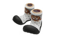 Attipas Shoe Socks Zoo Flexible Non-Slip Footwear Tiger Print Black Size L