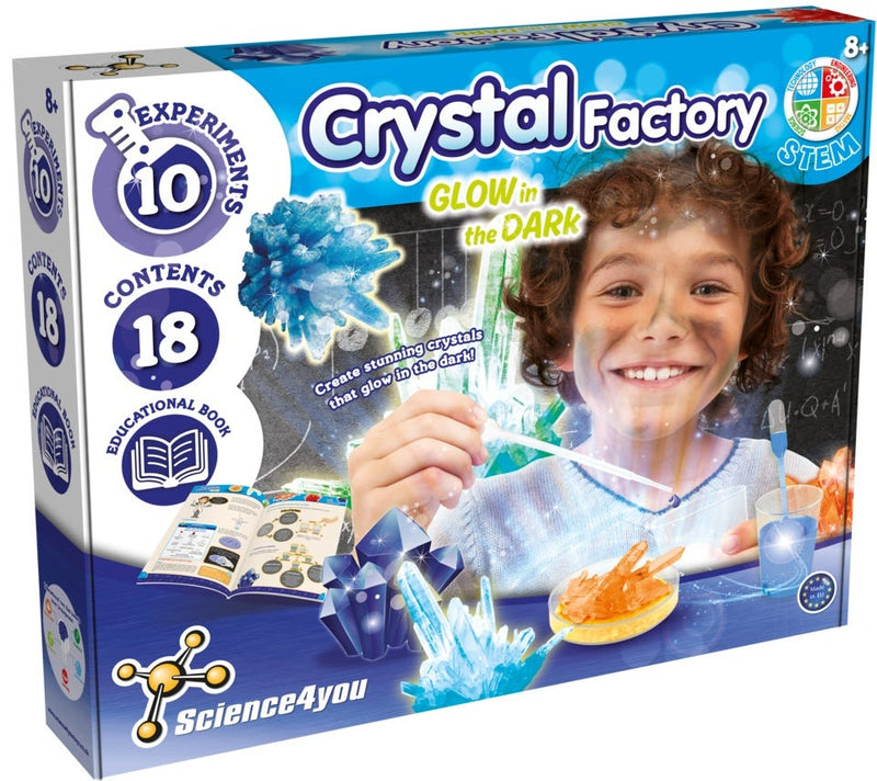 Science4You Crystal Factory Science Kit, Glow-in-the-Dark Crystal Experiment Set