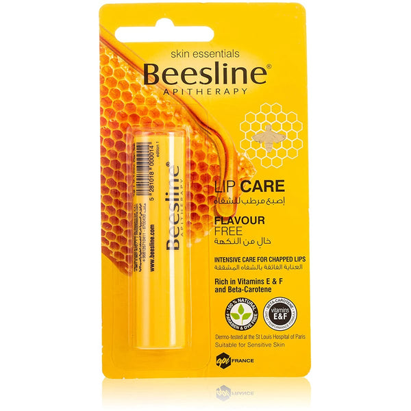 Beesline Lip Care Flavour-Free Roll-On Balm with Vitamin E, Beeswax and Nigella Seed Oil