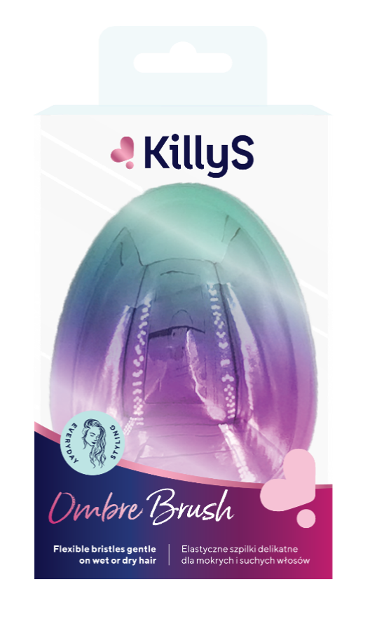 KillyS Tangle Brush&Go Ombre Hairbrush Violet, Flexible Detangling Bristles