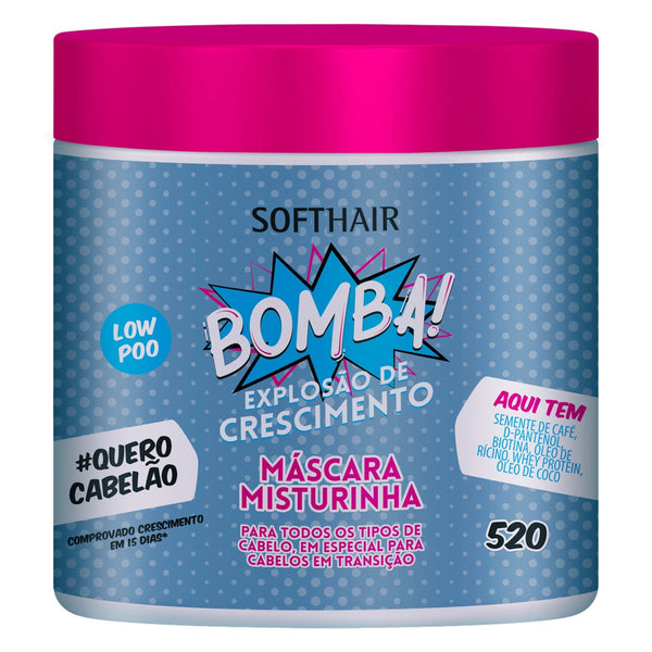 SOFT HAIR Mask Bomb Anti-Hair-Loss Treatment with Coffee Seed, Biotin and Castor Oil 520g