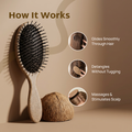 Killys Biodegradable Oval Hairbrush Coconut Shred, Flexible Nylon Pins, 1 Piece