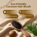 Killys Biodegradable Oval Hairbrush Coconut Shred, Flexible Nylon Pins, 1 Piece