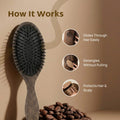 KillyS Biodegradable Coffee Grounds Oval Hairbrush, Pneumatic Cushion, Flexible Rounded Pins