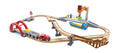 Hape Sea & Rail Cargo Transport Set Wooden Train and Ship Toy, 3+ Years