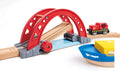 Hape Sea & Rail Cargo Transport Set Wooden Train and Ship Toy, 3+ Years