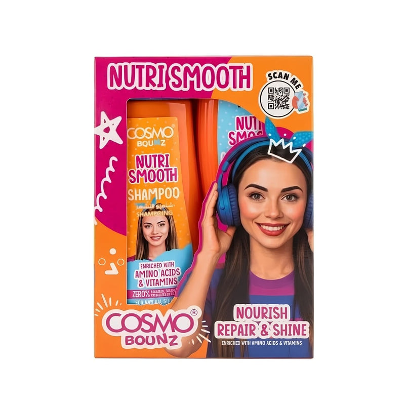 Cosmo Bounce Nutri-Smooth Shampoo and Conditioner Set, Amino Acids and Vitamins, 2 x 400ml
