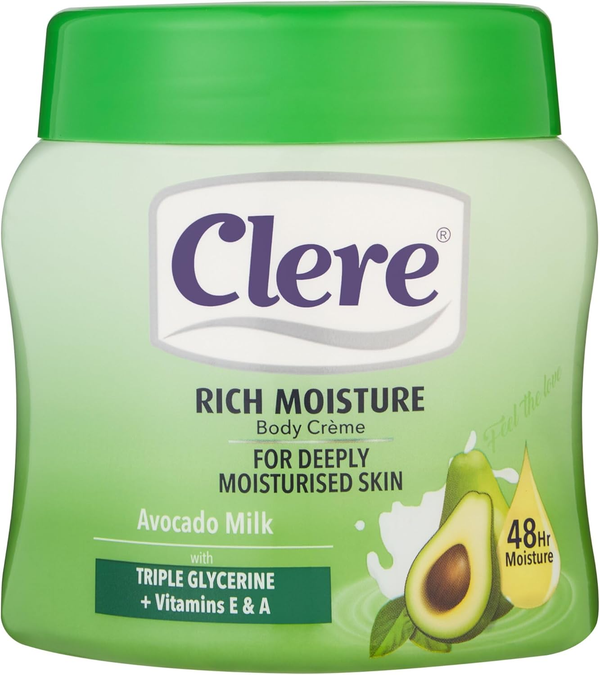 Clere Rich Moisture Body Cream with Avocado and Milk