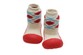 Attipas Shoe Socks Argyle Pattern Flexible Non-Slip Red XL