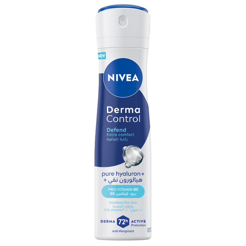 NIVEA Derma Control Deodorant Spray, 72-Hour Odor Protection