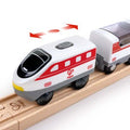 Hape Intercity Battery-Powered Train Set with Working Headlights, Passenger and Reversible Magnet, Ages 3+