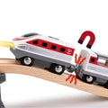 Hape Intercity Battery-Powered Train Set with Working Headlights, Passenger and Reversible Magnet, Ages 3+