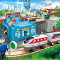 Hape Intercity Battery-Powered Train Set with Working Headlights, Passenger and Reversible Magnet, Ages 3+
