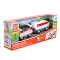 Hape Intercity Battery-Powered Train Set with Working Headlights, Passenger and Reversible Magnet, Ages 3+