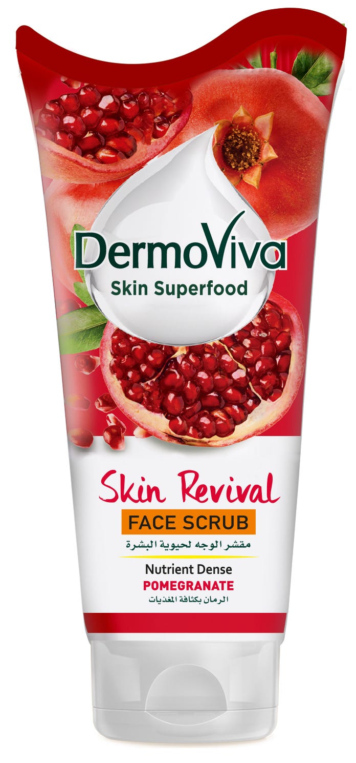 Dermoviva Face Scrub Cream Exfoliating Pomegranate Formula