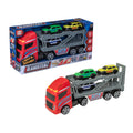 Teamsterz Light & Sound Car Transporter Playset with 3 Die-Cast Cars, 4-Inch Scale