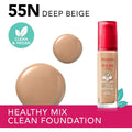 Bourjois Healthy Mix Foundation Semi-Matte Finish Apricot, Ginger, Apple & Watermelon Extracts No. 55N Deep Beige 30 ml