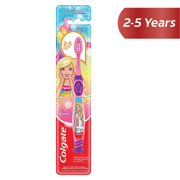 Colgate Smiles Kids Toothbrush for Ages 2-5, Barbie, Extra Soft Bristles