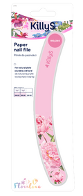 Killys Nail File 180/240 Grit Curved Floralove Pink