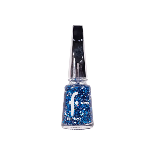 Flormar Glitter Nail Enamel 07 Sapphire Shine Blue Silver 11ml