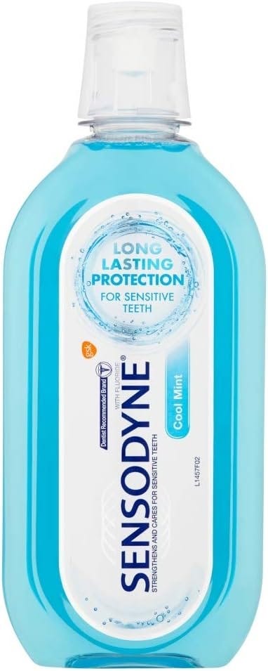Sensodyne Cool Mint Mouthwash Alcohol-Free Fluoride Formula 500 ml