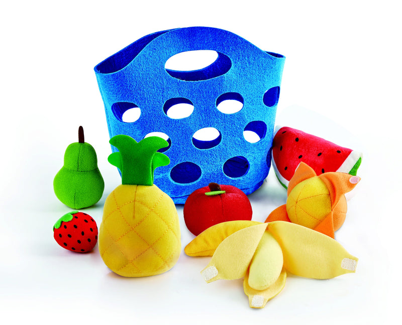 Hape Toddler Fruit Basket Felt Pretend Play Food Set