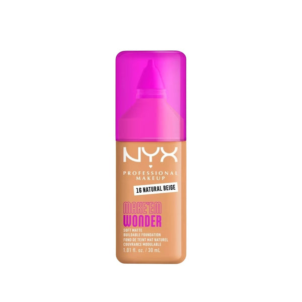 NYX Make 'Em Wonder Soft Matte Foundation Vitamin C Hyaluronic Acid Natural Beige