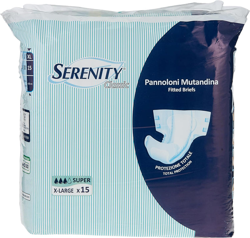 Serenity Diapers Extra Absorbency XL 15 Pieces