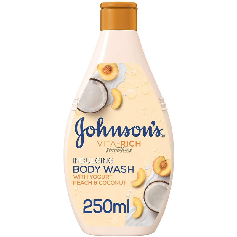 Johnson & Johnson Vita-Rich Indulging Body Wash Creamy Lather Yogurt Peach & Coconut 250 ml
