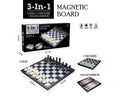 Xiong Pai Toys 3-in-1 Magnetic Board Chess, Checkers and Backgammon Set