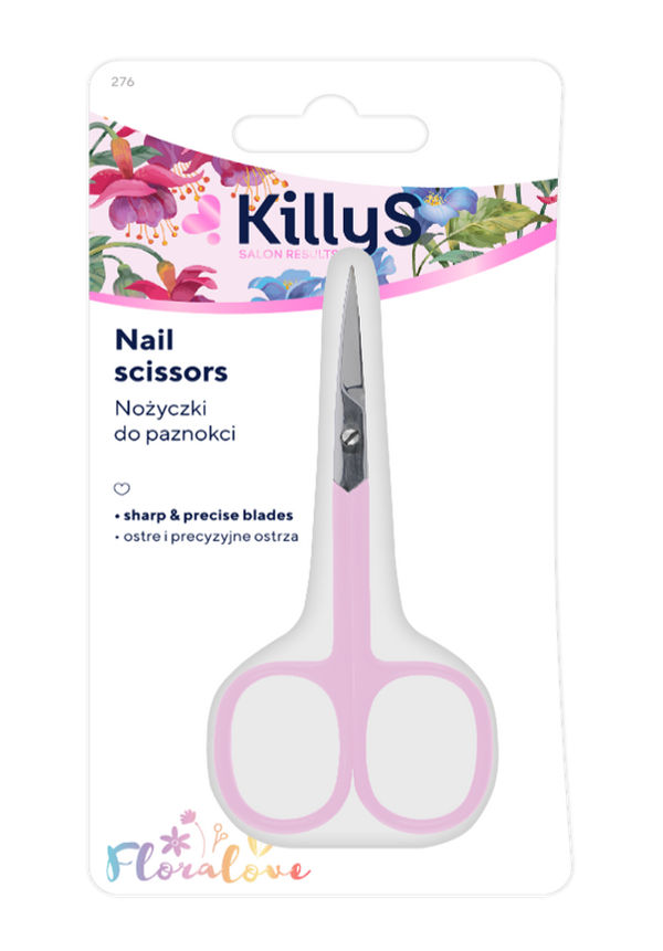 KillyS Nail Scissors Floralove Collection Pink Stainless Steel
