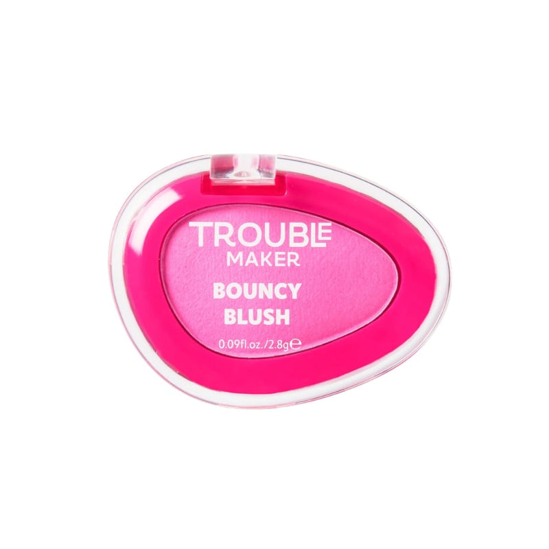 TROUBLE MAKER Bouncy Blush Cream-to-Powder Blush - Bouncy Hot Pink